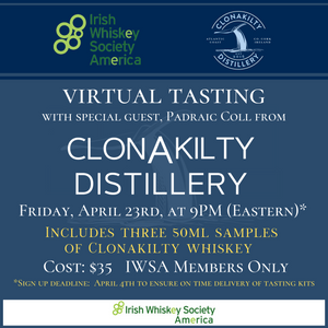 IWSA Virtual Tasting with Conakilty Distillery