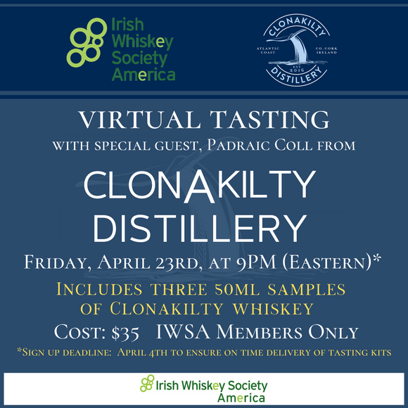 IWSA Virtual Tasting with Conakilty Distillery