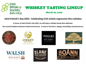 IWSA Tasting Lineup- Saint Patrick's Day celebration thru Irish artistic expression & whiskey